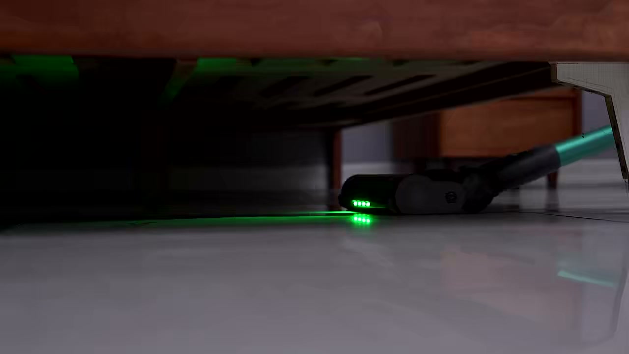Green light on the floor